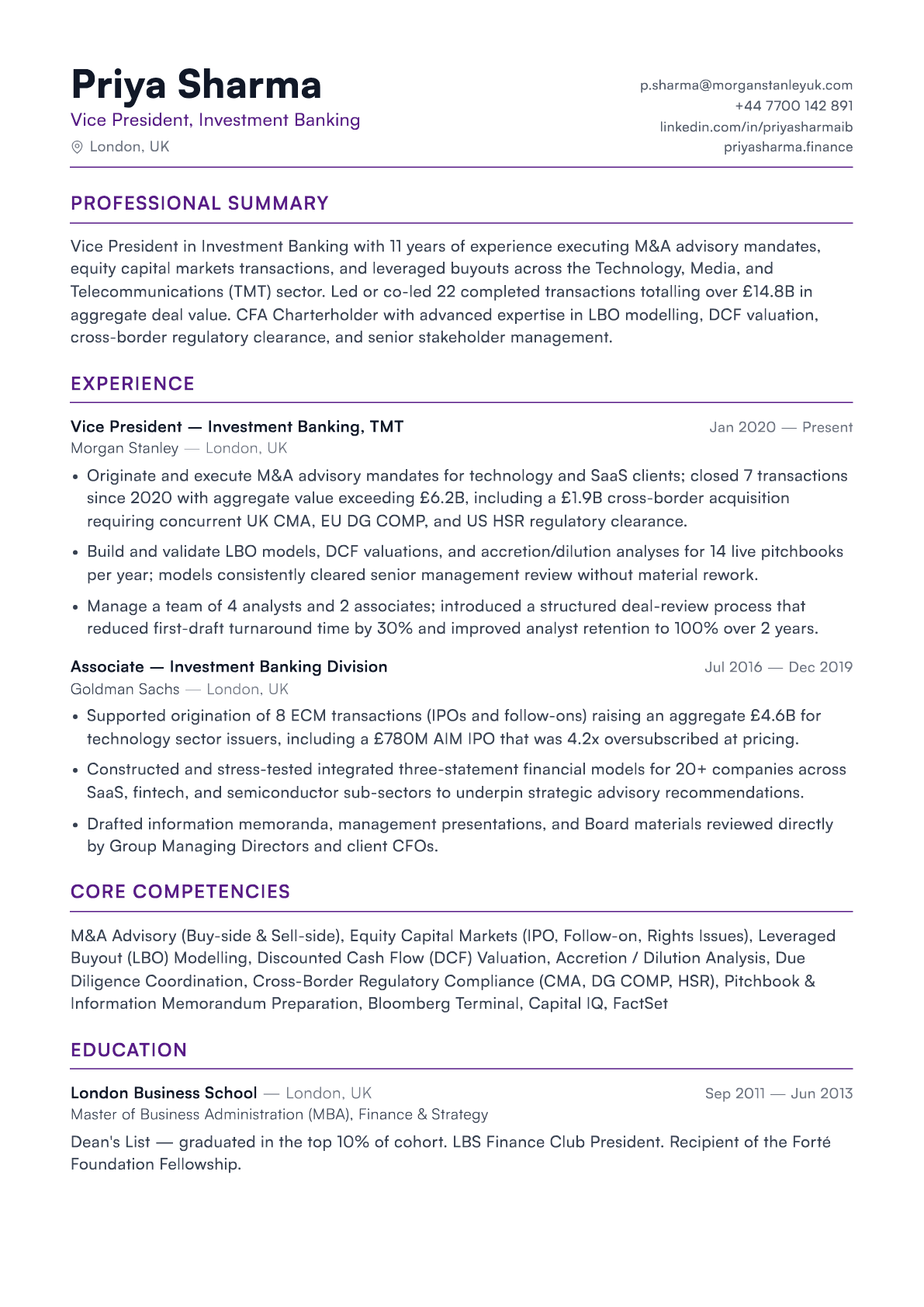 Bold resume template preview