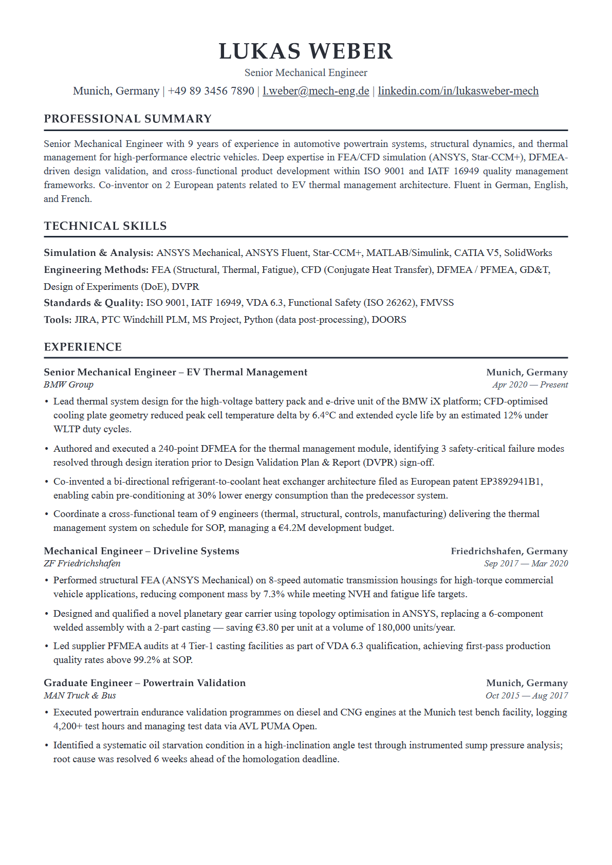 Professional resume template